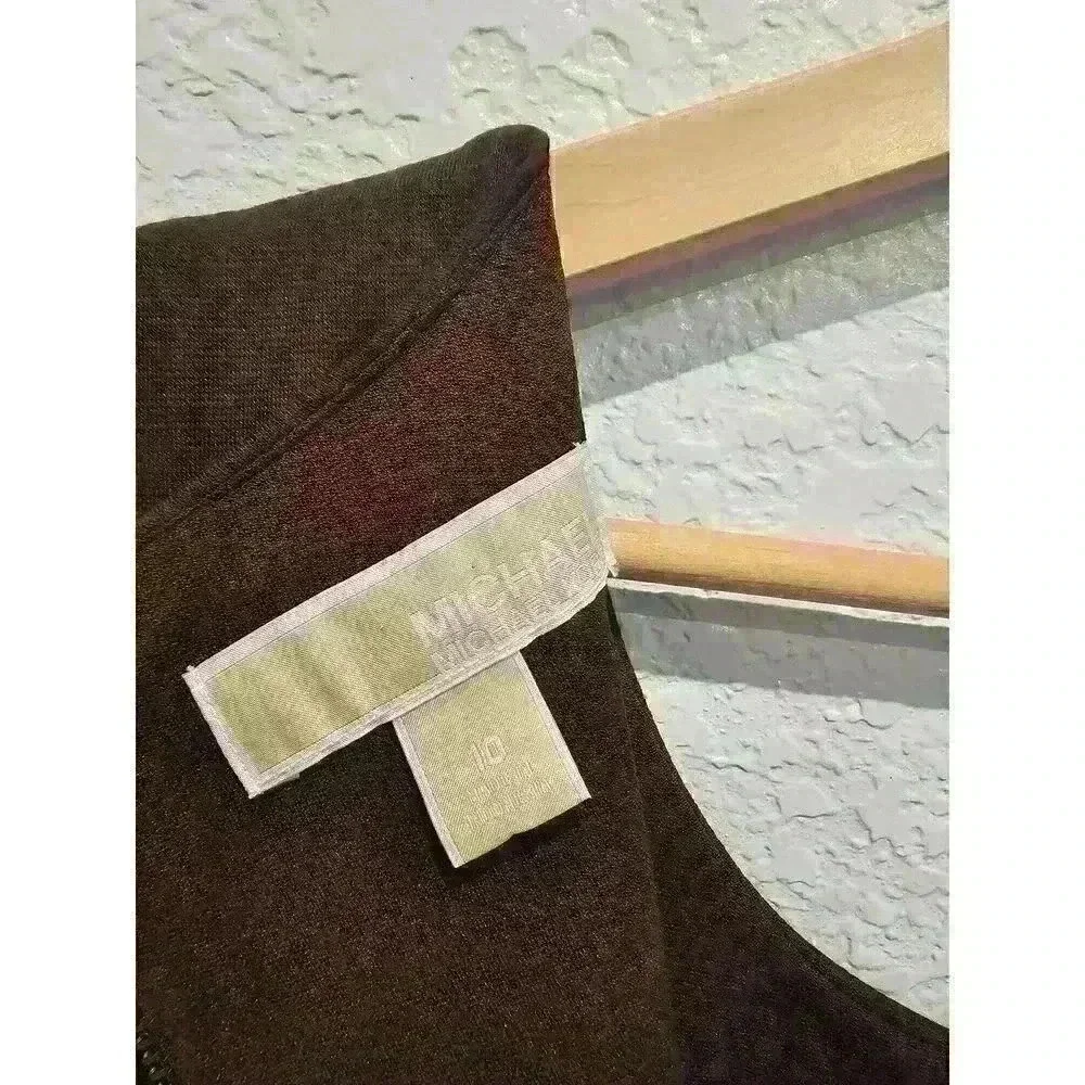 Michael Kors Brown stretch Zipper accent dress. SZ 10.